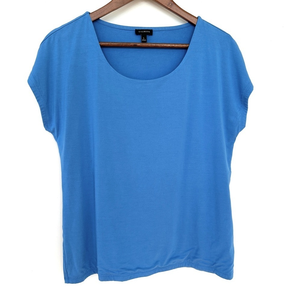 Talbots t-shirt with crew neckline and cap sleeves, dolman cut, loose fitting